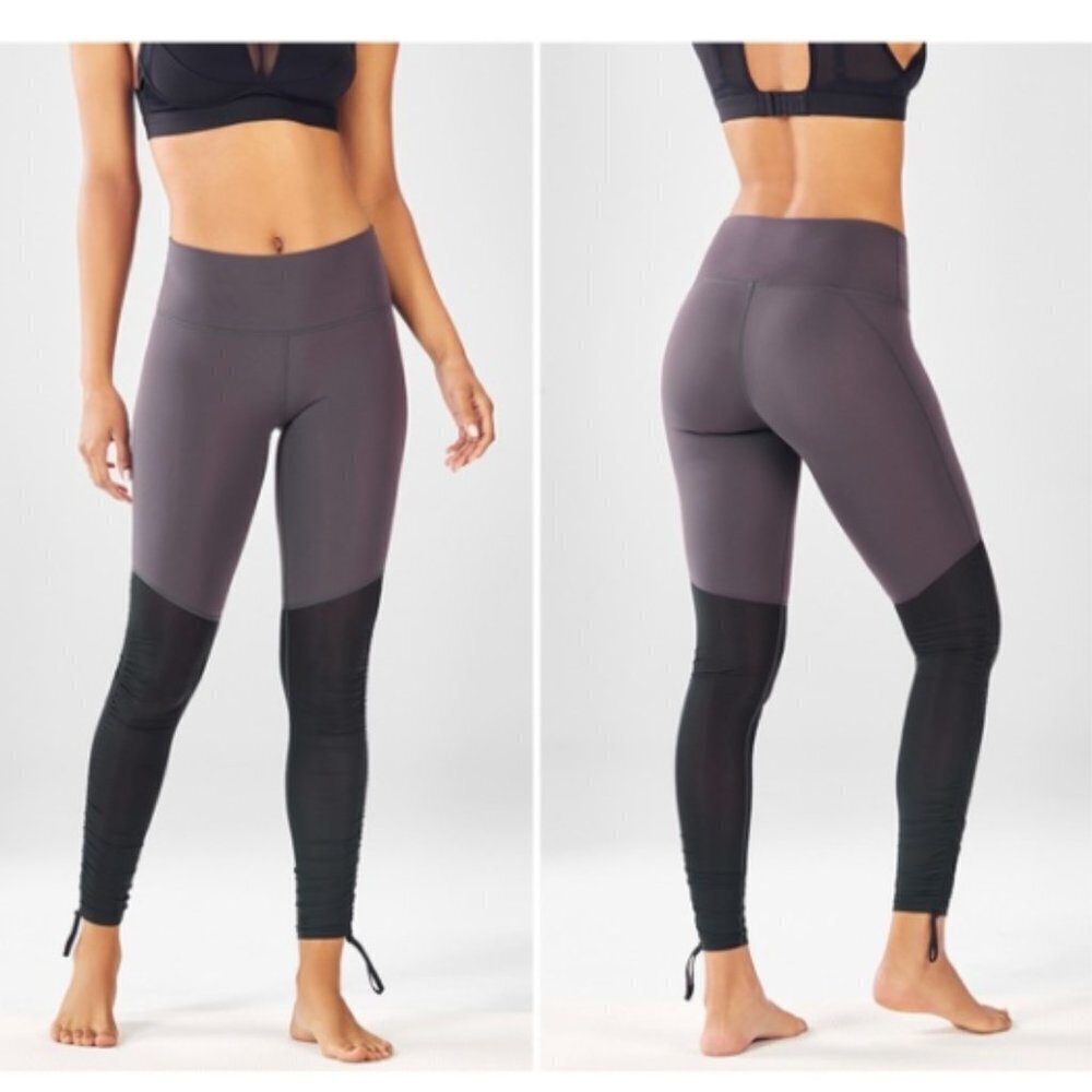 Fabletics Gray Black Cashel pure luxe leggings size  xxs